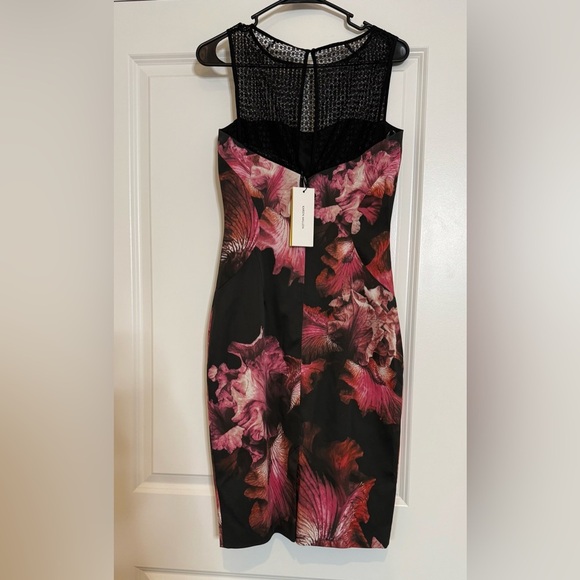 Karen Millen Midi Sheath Dress Women US 6 Sleeveless Black Floral NEW 1476 - Picture 5 of 8